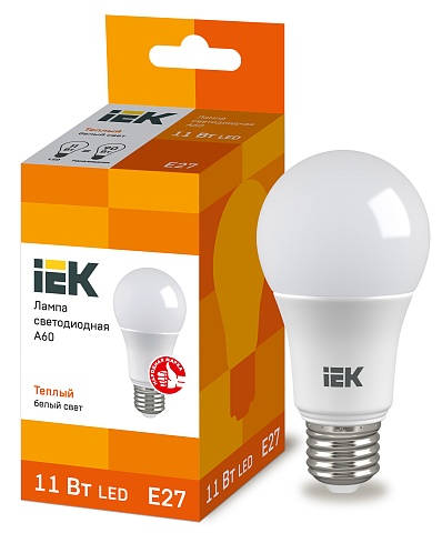 IEK Лампа светодиодная ECO A60 шар 11Вт 230В 3000К E27