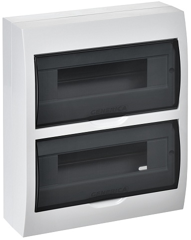 IEK GENERICA Корпус пластиковый ЩРН-П-24 черн. прозр. дверь IP41