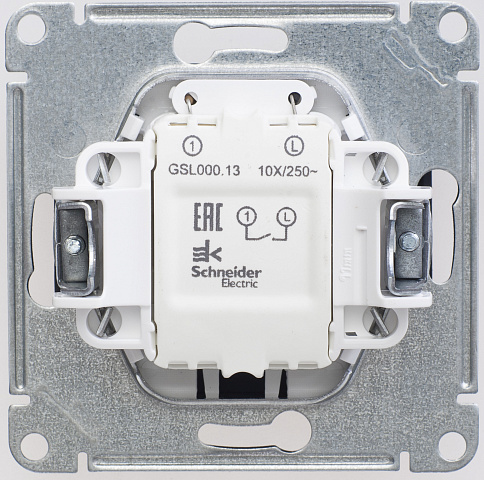 Systeme Electric Glossa Шоколад Выключатель 1-клавишный с подсветкой сх.1а, 10AX