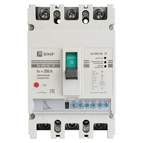 EKF PROxima Автоматический выключатель ВА-99М 250/250А 3P 50кА с электронным расцепителем