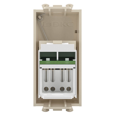DKC Компьютерная розетка RJ-45 модульная, кат.5е, "Avanti", "Ванильная дымка", 1 модуль