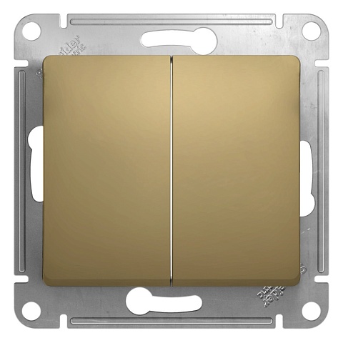 Systeme Electric Glossa Титан Переключатель 2-клавишный, сх.6, 10АХ