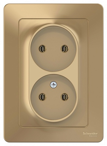 Systeme Electric Blanca внутр Титан Розетка 2-ая б/з без шторок, 16А, 250В