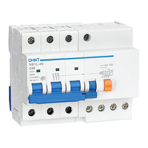 CHINT Диф. авт. выкл. NB1L-40 3P C25 100mA тип AC 6kA (R)