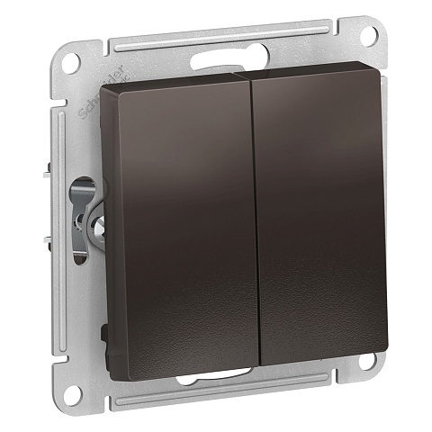 Systeme Electric AtlasDesign Мокко Выключатель 2-клавишный сх.5, 10АХ, механизм