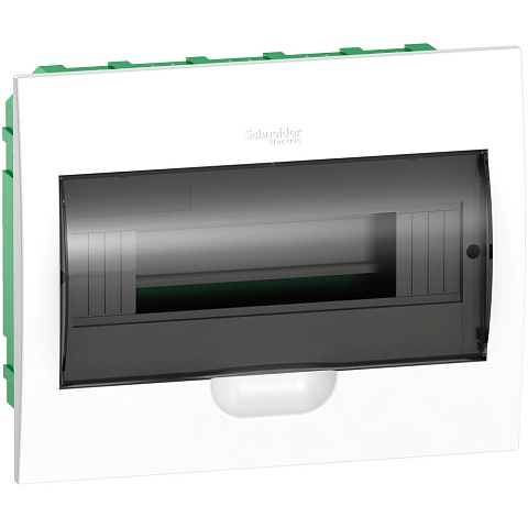 Systeme Electric City9 Корпус встраиваемый с прозрачной дверью 1ряд/12мод, IP40, IK07, 63А, 2 клеммы