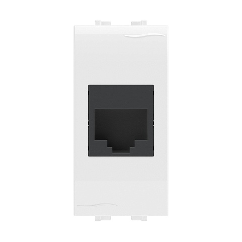 DKC Компьютерная розетка RJ45 кат.5e, Brava, белая, 1 модуль