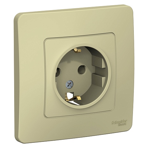Systeme Electric Blanca внутр Беж Розетка с/з без шторок,16А, 250В