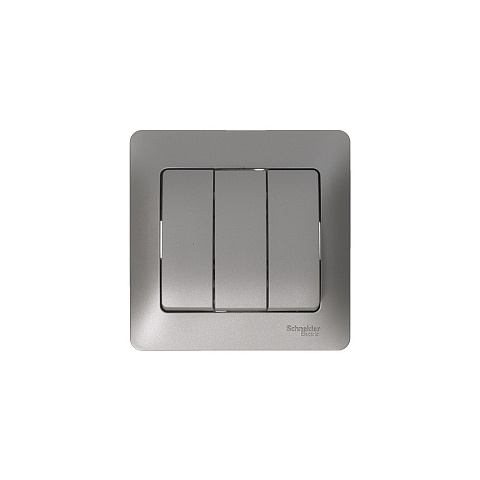 Systeme Electric Glossa Платина Выключатель 3-клавишный, сх.3, 10AX