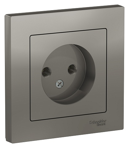 Systeme Electric AtlasDesign Сталь Розетка б/з, 16А, в сборе