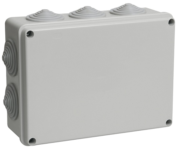 IEK Коробка КМ41244 распаячная для о/п 190х140х70 мм IP55 (RAL7035, 10 гермовводов)