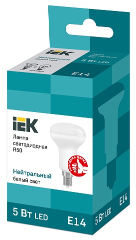 IEK Лампа светодиодная ECO R50 рефлектор 5Вт 230В 4000К E14