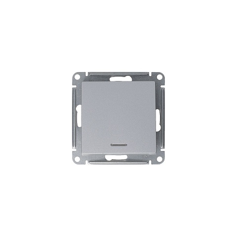 Systeme Electric AtlasDesign Алюминий Выключатель 1-клавишный с подсветкой, сх.1а, 10АХ, механизм