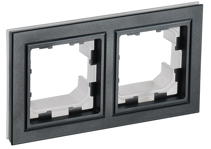 IEK BRITE BASE Черный Рамка 2-м IP44 РУ-2-БрЧ-44
