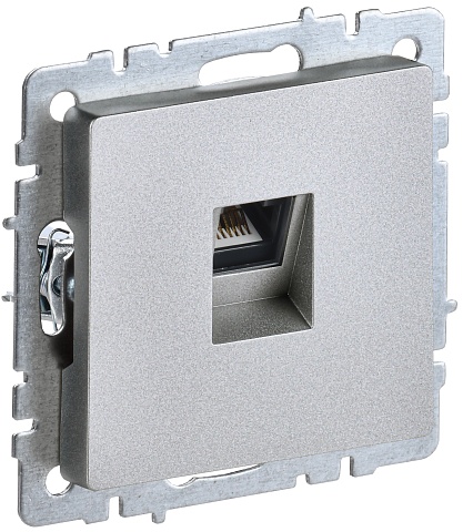 IEK BRITE BASE Алюминий Розетка комп. RJ45 кат.6 РК11-БрА