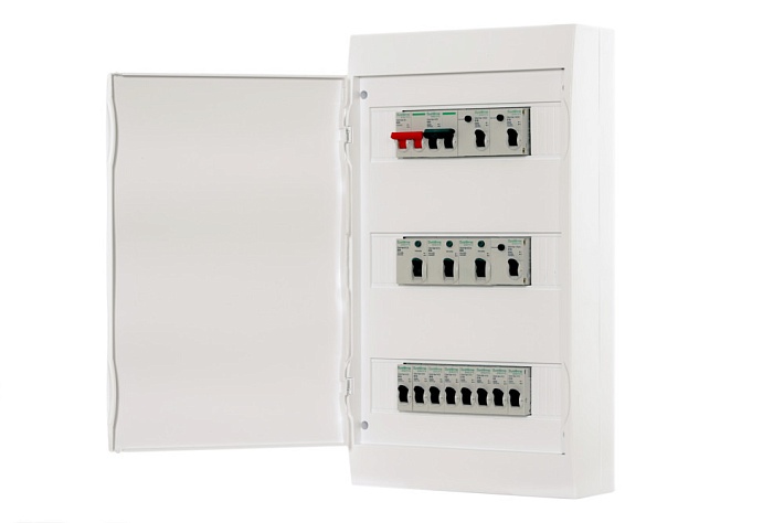 Systeme Electric City9 Корпус навесной с белой дверью 3ряд/36мод, IP40, IK07, 80А, 2 клеммы