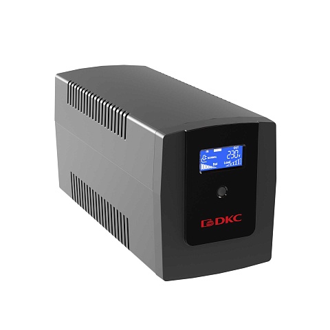 DKC Линейно-интерактивный ИБП ДКС серии Info LCD, 1500 ВА/900 Вт, 1/1, 4xIEC C13, USB + RJ45, LCD, 2x8Aч
