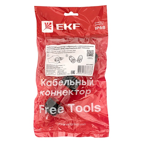 EKF PROxima Кабельный коннектор I-образный разъемный (СМК 3PIN) IP68 FreeTools