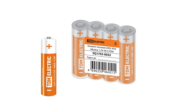 TDM Элемент питания LR03 AAA Alkaline 1,5V SR-4