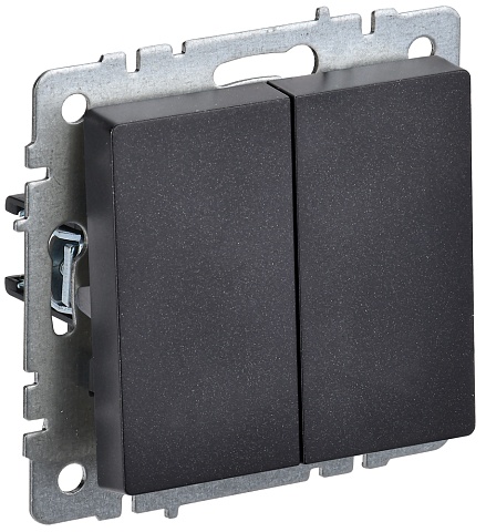 IEK BRITE BASE Черный Выключ. 2-кл 10А ВС10-2-0-БрЧ
