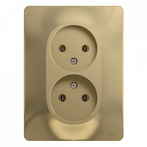 Systeme Electric Glossa Титан Розетка 2-я б/з (в сборе с рамкой)