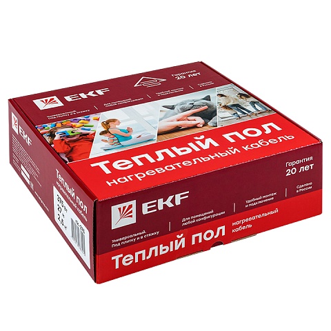 EKF PROxima Теплый пол (нагревательный кабель) 375Вт 27 м 2,5 м2