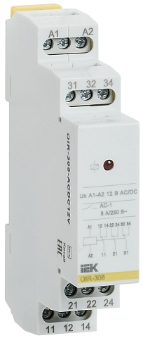 IEK ONI Промежуточное реле OIR 3 контакта (8А) 12 В AC/DC