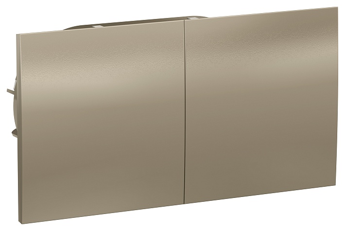 Systeme Electric AtlasDesign Шампань Розетка с/з двойная, со шторками, с крышкой, 16А, в сборе