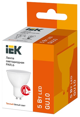 IEK Лампа светодиодная ECO PAR16 софит 5Вт 230В 3000К GU10