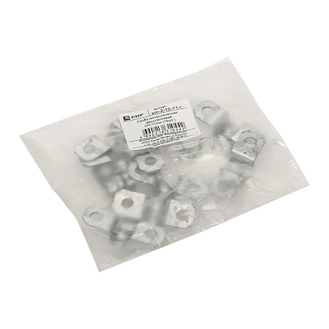 EKF PROxima Скоба металлическая двухлапковая d10-11мм (10шт.)