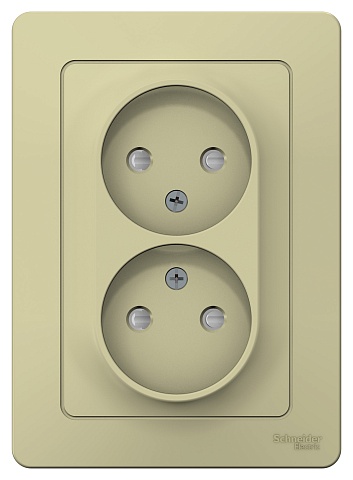 Systeme Electric Blanca внутр Беж Розетка 2-ая б/з со шторками, 16А, 250В