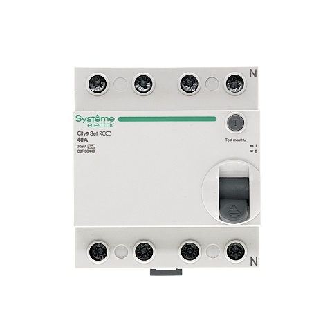 Systeme Electric City9 Set Выключатель дифференциального тока (ВДТ) 40А 4P 30мА Тип-A 400В