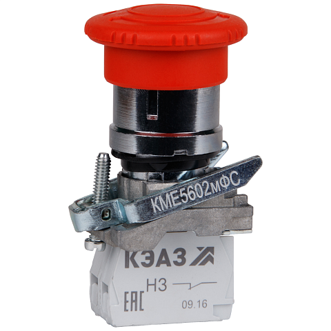 КЭАЗ Кнопка КМЕ5501мФС-красный-0но+1нз-гриб-IP54