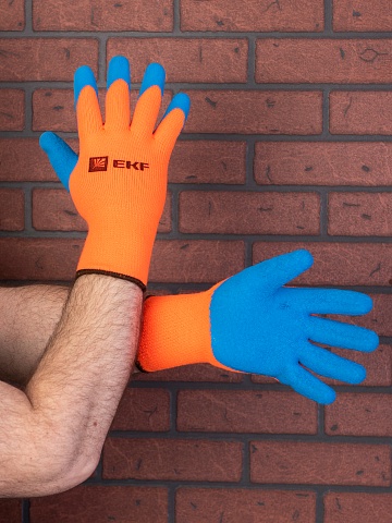 EKF Professional Перчатки рабочие ПРОФИ ЗИМА с рельефным латексным покрытием утепленные (10 класс, 10 разм)