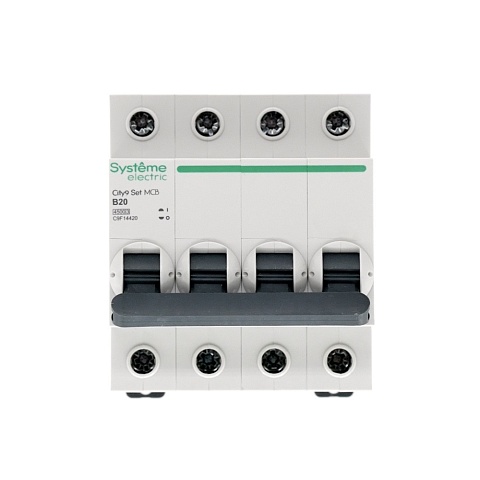 Systeme Electric City9 Set Автоматический выключатель (АВ) B 20А 4P 4.5kA 400В