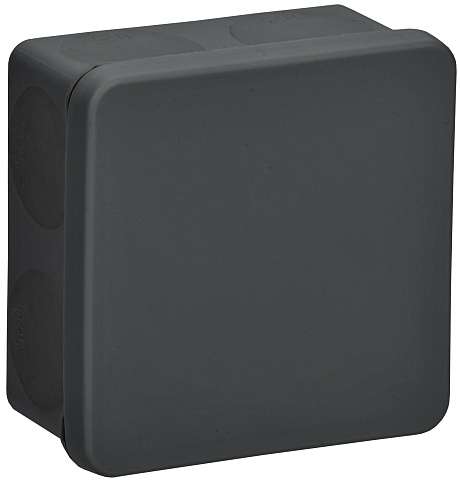 IEK Коробка расп. КМ42435 о/п 80х80х40мм IP67 8 вв. черная