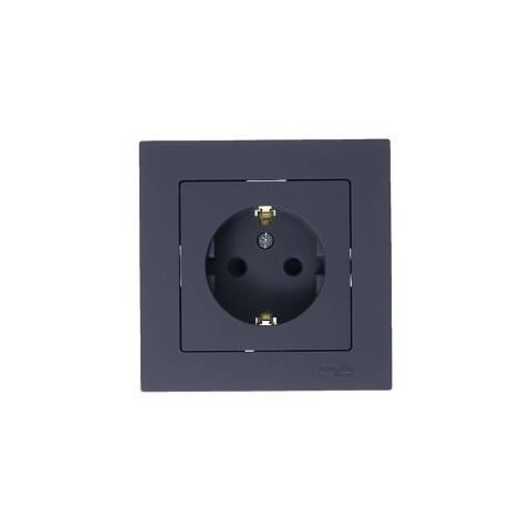 Systeme Electric AtlasDesign Грифель Розетка с/з со шторками, 16А, механизм