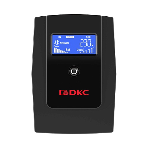 DKC Линейно-интерактивный ИБП ДКС серии Info LCD, 800 ВА/480 Вт, 1/1, 3xIEC C13, USB + RJ45, LCD, 1x8Aч
