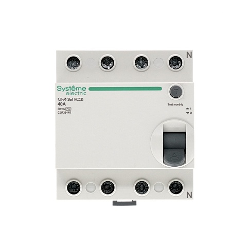 Systeme Electric City9 Set Выключатель дифференциального тока (ВДТ) 40А 4P 30мА Тип-AC 400В