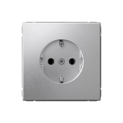Systeme Electric ArtGallery Алюминий Розетка с заземлением, 16А, механизм