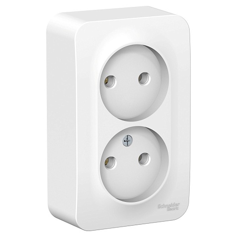Systeme Electric Blanca наруж Бел Розетка 2-ая б/з без шторок 16А, 250В, изолир. пластина