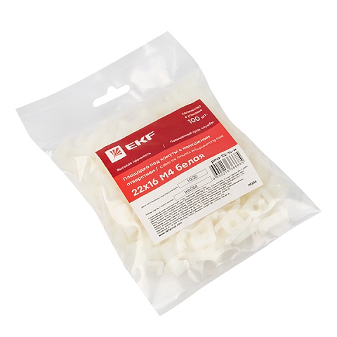 EKF PROxima Площадка под хомуты (22x16) с монтажным отверстием М4 белая (100шт.)