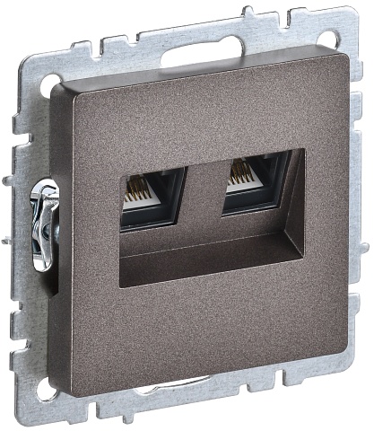IEK BRITE BASE Темн.бронза Розетка комп. 2-ая RJ45 кат.6 РК11-2-БрТБ