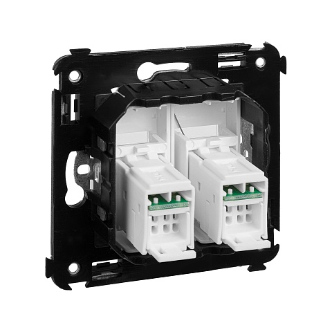 DKC Компьютерная розетка RJ-45 в стену, кат.5e двойная, "Avanti", "Белое облако"