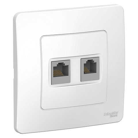 Systeme Electric Blanca внутр Бел Розетка 2-ая комп/тлф, RJ45+RJ11