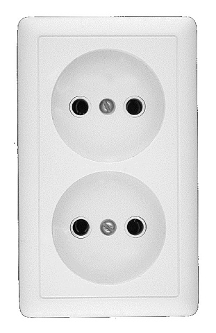 Systeme Electric ХИТ наруж Бел Розетка 2-ая б/з без шторок, 16А, 250В