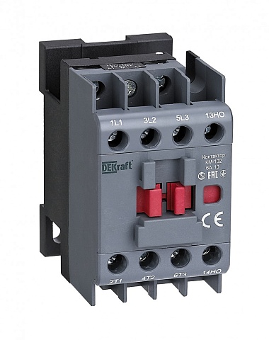 Dekraft Контактор 6А 400В АС3 АС4 1НО КМ-102