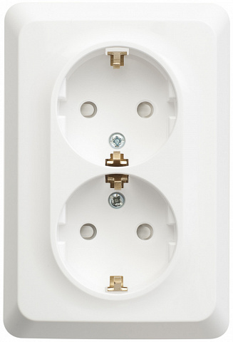 Systeme Electric Этюд Бел Розетка 2-ая с/з со шторками 16А 250B