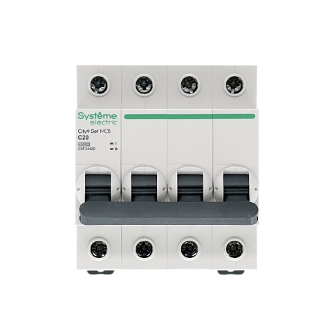 Systeme Electric City9 Set Автоматический выключатель (АВ) С 20А 4P 4.5kA 400В