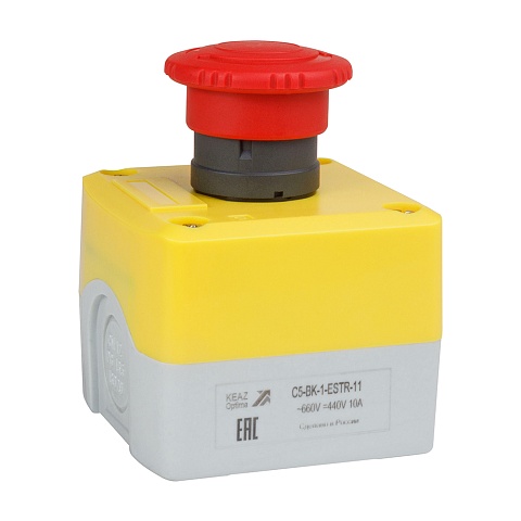 КЭАЗ Пост кноп авар стоп OptiSignal D22 C5-BK-1-ESTR-11 1НО+1НЗ возв пов XALK178E